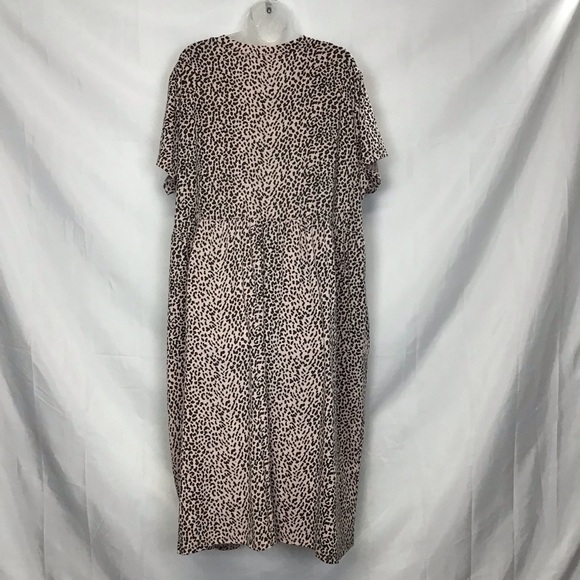 LTS Tall Maternity Pink Leopard Print Peplum Midi Dress Size US 16 NWT - Picture 3 of 9